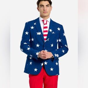 USA flag American suit